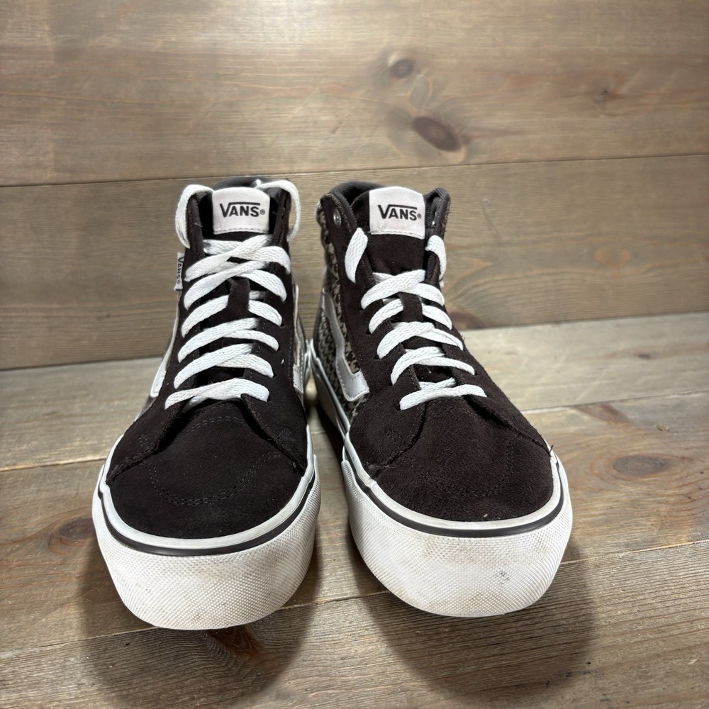vans sk8 HI stackform womens size 7 shoes brown platform athletic skate sneakers - Picture 5 of 9